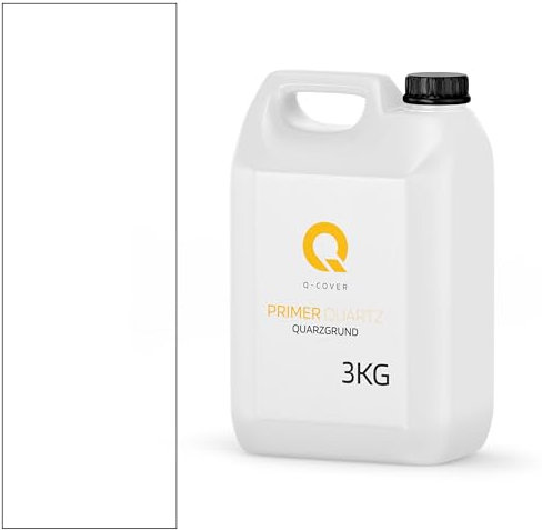 Q-COVER Quarzgrund für buntsteinputz 3 kg Weiß M02 acrylatdispersion grundiermittel innen & außen für wände und decken haftgrund grundiermittel grundierung putzgrund ca. 0,3-0,4 kg/m2