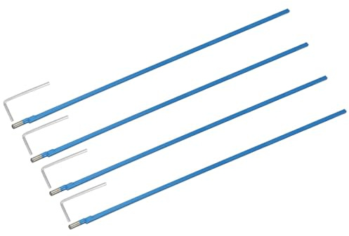 sourcing map Zwei-Wege-Stange, 630 mm, Low-Profile-Gitarrenstab mit 4 mm L-Schraubenschlüssel, Gitarrenbauer-Werkzeuge für elektrische akustische Bassgitarren, Halsreparatur-Anpassung, Blau, 4 Stück