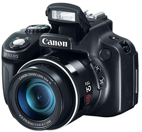 Canon PowerShot SX 50 HS 12.1 MP Digital Camera with 50x Wide-Angle Optical Image Stabilized Zoom Black (Renewed)