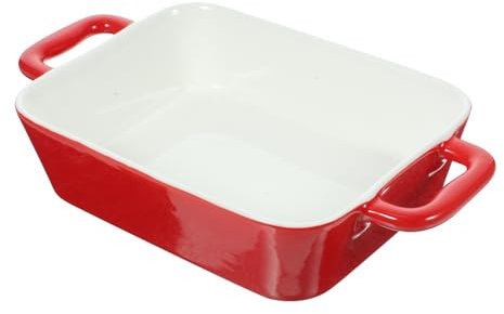MOTHNUR Pirofila Ceramica Con Manici Doppio Versatile Stampo Da Forno Per Cucina Microonde e Frigorifero Per Lasagne e Altri Piatti Al Forno Compatte Design Antiscottatura