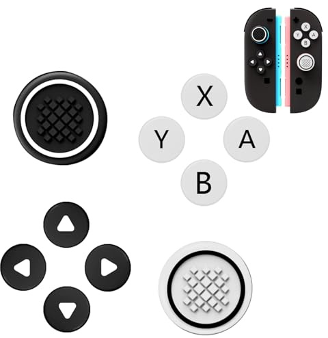 GEEMEE 10 paia per Nintendo Switch 2 Copri Levette Analogiche in Silicone, Replacement Joystick Covers, Joystick Thumb Grip Cap - Red and Blue