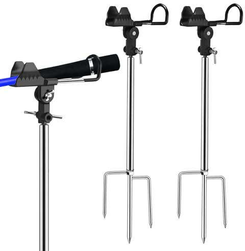 Support De Canne A Pêche,2 Pièces Support Canne A Peche,Repose Canne,Porte Canne A Pêche,Support De Canne pour Pêche en Rivière pour Pêche en Rivière,PêChe De Plage,360 Degrés Ajustable