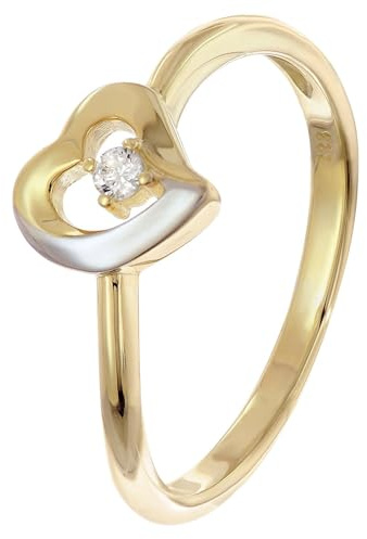 GLIZZ Damenring Gold 333/8K Bicolor elegantes Schmuckstück für modische Frauen, zauberhaftes Accessoire GL8370-60 Ringgröße 60/19,1