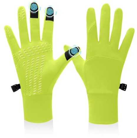 BLUEVER Guanti da Corsa, Guanti Invernali Antivento Touchscreen Guanti Sportivi Caldi Antiscivolo Idrorepellenti per Uomo Donna, Idea per Corsa, Ciclismo, Arrampicata, Escursionismo