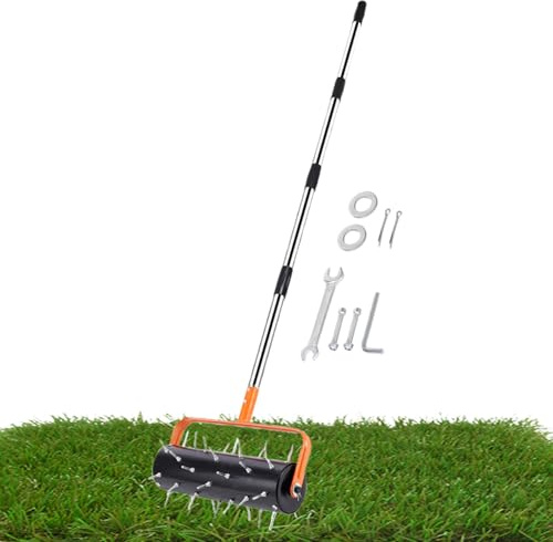 Aeratore Per Il Giardino,Attrezzo Manuale Per TagliaRotativo,Aeratore A Rullo Per Il Carotaggio Del Terreno - Per Prato, Cortile, Terreno, All'Aperto, Paesaggistica, Parco, Giardino, Casa, Campo, Co
