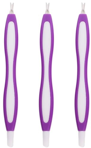 Beavorty Tenedores para Uñas Portátil y Fácil de Agarrar de Acero Inoxidable Diseño de Punta Juego de 3 Color Aleatorio para Uso Personal y Profesional