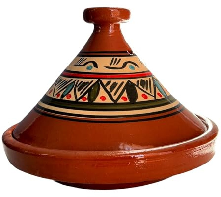 Tajine XL 35 cm in Terracotta Dipinta a Mano – Pentola Tradizionale Marocchina/Tunisina + Ebook Gratuito 2611251300
