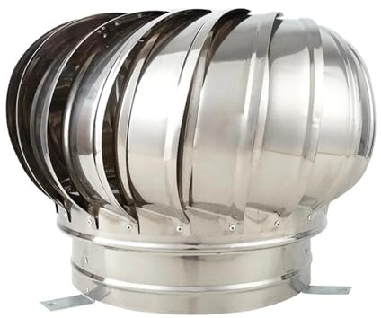 110/150/200mm Pipe Fit Roof Ventilator, 304 Stainless Steel Wind Air Vent for Attic, Zero Energy & Weatherproof(100)
