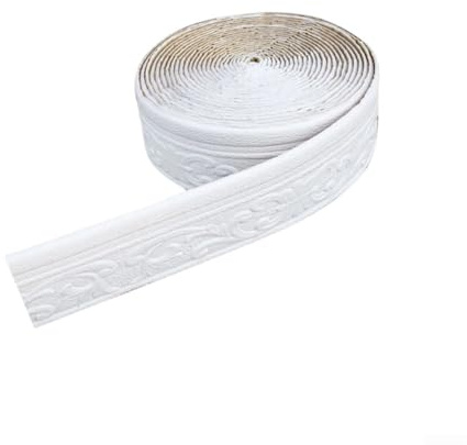 10 m de papier peint autocollant 3D flexible en mousse XPE imperméable pour murs, plafonds, portes (blanc)