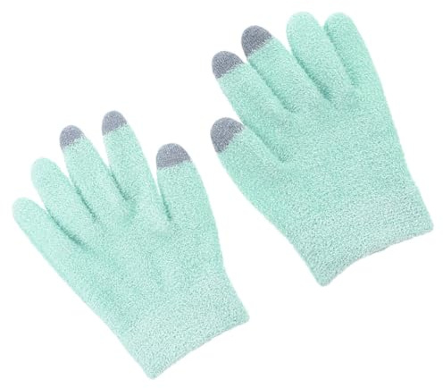 NUOBESTY 1 Pair Touchscreen Moisturizing Gel Gloves for Skin Care Hydrating Spa Hand Mittens for Dry Cracked Hands Autumn Green Suitable for Adult Beauty Care and Exfoliating Therapy
