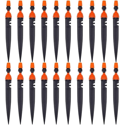 Wzzy Gurden 20 Piezas Mangueras de 4/7 mm Kit de Irrigación Ajustable de 360 Grados para Jardines Invernadero y Lechos de Flores Sistema de Irrigación Riego por Goteo para Jardín