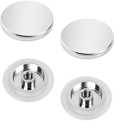 4-Pack 36mm Push Button Pop Up Sink Plug Replacement, Click Clack Basin Waste Cover, Durable Brass Drain Stopper for Bathroom and Kitchen Wash Basins