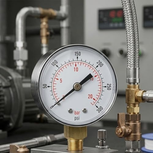 KiraKira Accurate Water Pressure Gauge and Barometer Air Conditioning, Robust Metal Construction, Easy Read for Dial DIY Use