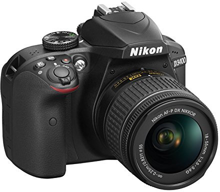 Nikon D3400 Fotocamera Reflex Digitale con Obiettivo Nikkor AF-P 18/55VR, 24,7 Megapixel, LCD 3, SD da 8 GB 300x Premium Lexar, Nero [Nital Card: 4 Anni di Garanzia]