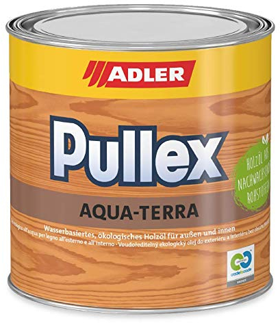ADLER Pullex Aqua-Terra - Ökologisches Holzöl Außen & Innen - Universell anwendbar für starken Wasserschutz & lange Haltbarkeit - Auf Wasserbasis & nachwachsender Rohstoffe - 750ml Farbe Eiche