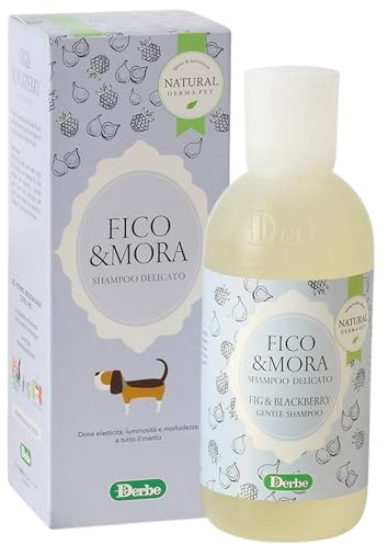 Natural Derma Pet Shampoo Profumato per Cani Fichi e More da 200 ml | Azione Detergente per un Manto Sano e Lucido, Dona Elasticità e Morbidezza, Profumazione Dolce a Lunga Durata – Made in Italy