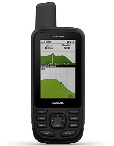 Garmin GPSMAP 66st, Rugged Multisatellite Handheld with Sensors and Topo Maps, 3 Color Display