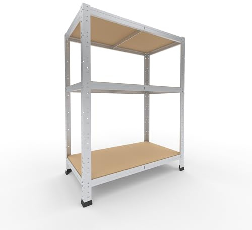 shelfplaza Home 100x80x45cm Schwerlastregal verzinkt mit 3 Böden x 175kg | Kellerregal · Lagerregal · Metallregal · Regale für Kellerraum · Steckregal · Abstellraum Regal