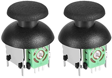 5 K Omh Potentiometer, analog, 3D-Joystick, mit Tasten, Controller, kabellos, Rocker Up Down, Momentary für tragbare Spiele, Xbox Grün, 2 Stück