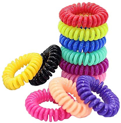 SACALA Lot de 50 élastiques à cheveux en spirale colorés pour téléphone, 10 couleurs, sans pli
