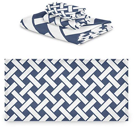 FANTAZIO Premium Towels Set Bamboo Basket Texture Pattern Washcloth Bath Towel Kerchief Three Pieces Set