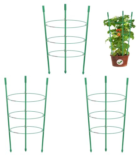 Garten-Pflanzenstützring, ausziehbar, 44 cm, Rankgitter, für Tomaten, Kartoffeln, Pflanzen, Käfig, zum Klettern, Gemüse, Obst, Blumen, mit verstellbaren Ringen, 2 Stück