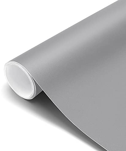Selbstklebende Klebefolie Hellgrau Matt Klebefolie PVC Folie Verdickte Küchenschrank Aufkleber für Möbel Küche Kommode Schrank Wasserdicht Vinyl Dekofolie Möbelfolie 61X500cm