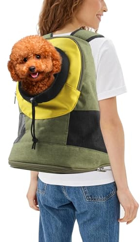 PETCUTE Hunderucksack für mittelgroße kleine Hunde,Verstellbare Katzenrucksack mit Kopf-Out und Ausbruchssicherem Design,Haustier Tragetasche für Hunde mit Herausnehmbarer Matte