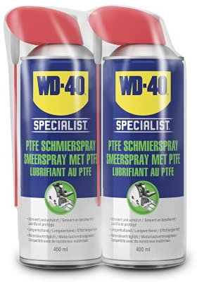 WD-40 Specialist Hochleistungs-Schmierspray Smart Straw 2x400 ml – Präzise Anwendung, reduziert Reibung & Verschleiß, langanhaltend & wasserabweisend, farblos für Metall, Glas, Gummi & Kunststoff