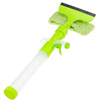Cabilock Multi-function Window Cleaner Water Spray Green Plastic Window Squeegee for Home and Auto Glass Cleaning Practical Wiper Tool for Streak-free Shine