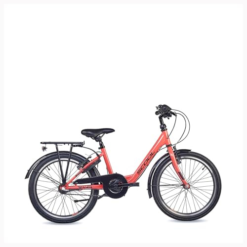 S’COOL 20 Zoll Kinderfahrrad, 3-Gang, Mädchenfahrrad, Chix, ab 6–9 Jahre, 115–130 cm, Rot