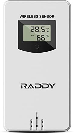 Raddy R3 - Sensore radio per interni ed esterni, per stazione meteo domestica WF-55C PRO DT6 WM6