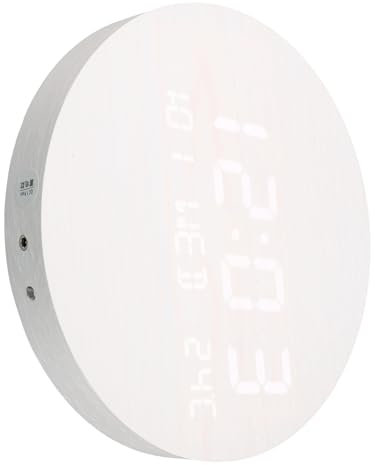 Alipis 1Stk geführte Runduhr LED-Zeitanzeige Wecker Weihnachtsdekoration Bürodekoration Digitale Wanduhr elektrische Uhr einfache runde Uhr Mode schmücken Digitaluhr hölzerne Uhr Holz