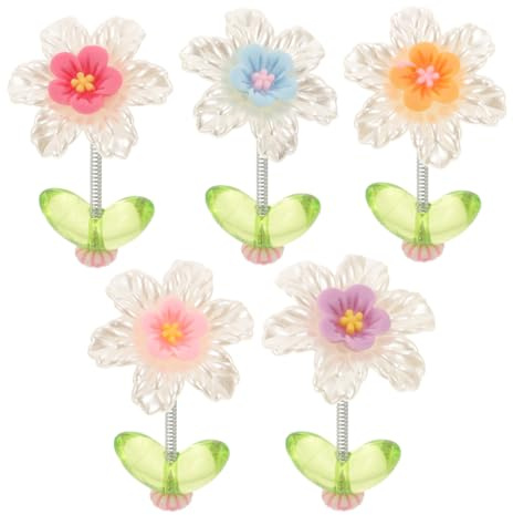 Generico Ornamenti per Auto - 5 Pezzi di Decorazioni Floreali per Cruscotto Decorazioni per Interni Auto Fiori per Cruscotto Decorazioni per Auto per Donne