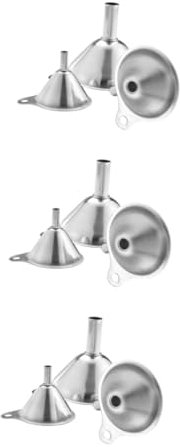 Cabilock 9 Pz filtro in acciaio inossidabile Set di imbuto pieghevole imbuto inossidabile imbuti per mini imbuti colino da cucina bottiglia d'acqua imbuto domestico imbuto per salsa di soia