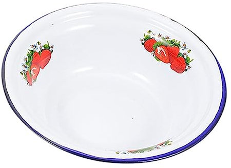 Cabilock Emaille Schüssel Retro Suppenschüssel Aus Eisen Für Küche Obstschale Küchenbedarf Nudelschüssel Servieren Zuhause