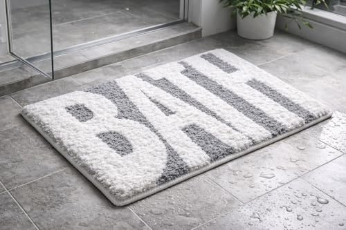 Seamarkt Badezimmerteppich rutschfest, weich Badematte, saugfähig Duschvorleger für Badezimmer, Waschbare badteppich, 50x75 cm, Öko-Tex Zertifiert
