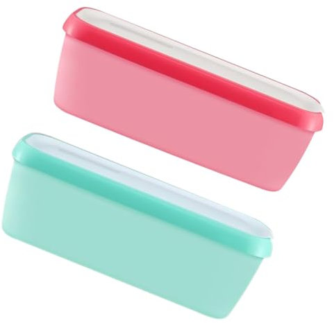CIYODO 2 Contenitori Congelatore Riutilizzabili in Plastica Pp Contenitori Gelato Per Conservazione Cucina Porta Gelato Scatole Per Congelatore