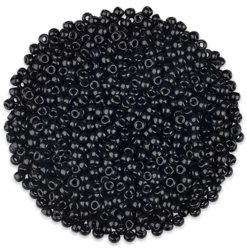 GUJOXILA 1000 Stück Schwarz Pony Perlen mit Zum Auffädeln Große Loch 6x9mm | Kandi Beads Bastelperlen Pony Beads Perlen Set für Armbänder Halsketten Schlüsselanhänger Schmuckherstellung