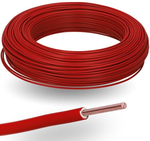 100 Meter Kalitec H07V-U 1x2,5 mm² rot im Karton I flammwidrige PVC Einzelader 2,5mm2 Litze starr I 450/750 V I Verdrahtungsleitung eindrähtig für interne Verdrahtung von Maschinen und Leuchten