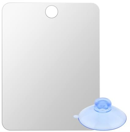 2 Pcs Shower Mirrors for Shaving Anti Fog Portable Shower Mirror Fogless Mirror for Wall Hanging with Removable Suction Cup Hook Unbreakable Acrylic Hanging for Camping Travel Makeup