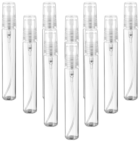 KALIONE Mini-Sprühflasche, 5 ml, klarer feiner Nebel, nachfüllbar, Parfümflaschen, Probenbehälter, Reiseflaschen, 10 Stück