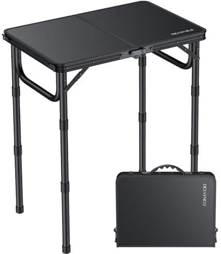 Diceaynico Folding Camping Table, 22x15 Picnic Table, 3 Adjustable Height