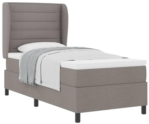 vidaXL Materasso a Molle Pocket con Copertura zippata 80 x 200 cm in Tessuto Tortora, Resistente e Confortevole, con Schiuma di Supporto Medio Duro per Letti Moderni e Regolabili.