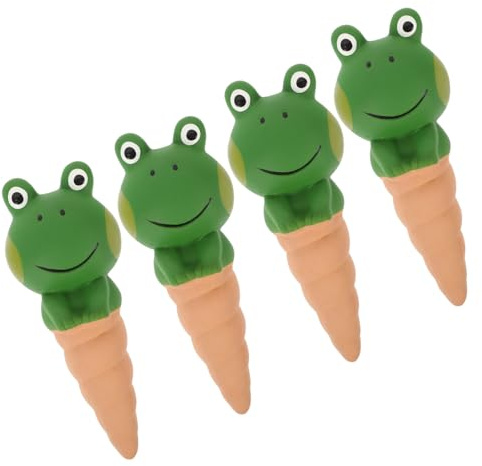 iplusmile 4 Pièces Systèmes Arrosage Automatique Céramique Globes Arrosage Forme De Grenouille Dessin Animé Goutte à Goutte pour Plantes Pot Et Fleurs