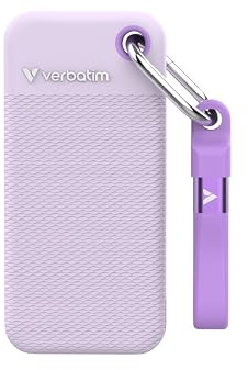 Verbatim Pocket SSD 1TB Externe SSD USB 3.2 Gen2 1000MB/s Weiß Lila | Externe Festplatte bis zu 1000 MB/s lesen & schreiben inklusive Schutzhüllen in Weiß und Lila für mobiles Arbeiten