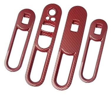Garniture De Cadre De Panneau De Commande De Lève-vitre De Voiture Pour Cooper Pour Countryman F60, Autocollant Décoratif D'intérieur Garnitures Décoratives Intérieures(ROUGE)