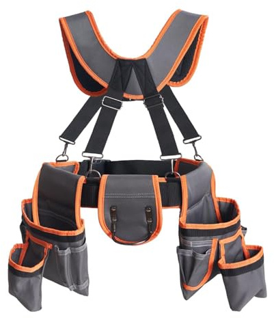 Lnhgh Ceintures à Outils pour Hommes,Organisateur de Ceinture Porte-Outils - Sacoches Ajustables à Bretelles avec 19 Poches pour Chantier Bricolage et Tâches Électriques