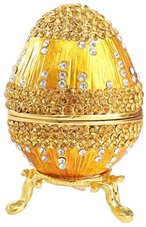 ALCXAZS Portable Egg Trinket Case Compact Storage Solution For Small Accessories Egg Trinket Holder Box Case Desktop Decoration Luxury Hinged Rings Necklaces Holder Organizer