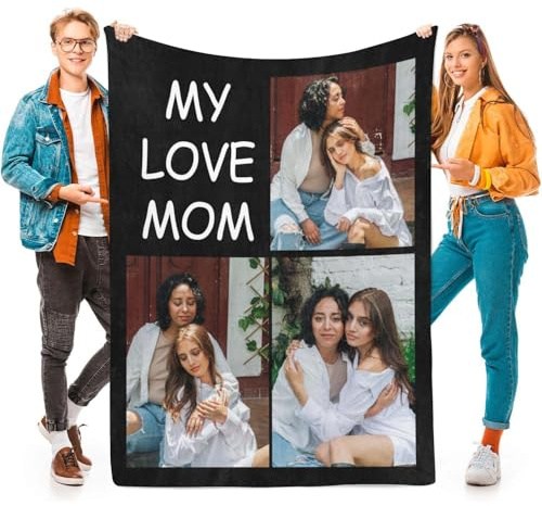 Personalisierte Fotodecke – Decke Selber Gestalten Mit Bild Text Namen, Fleece Kuscheldecke Personalisiert FüR Mama, Einzigartiges Zum Muttertag Oder Geburtstag, Personalisierte Geschenke Frauen
